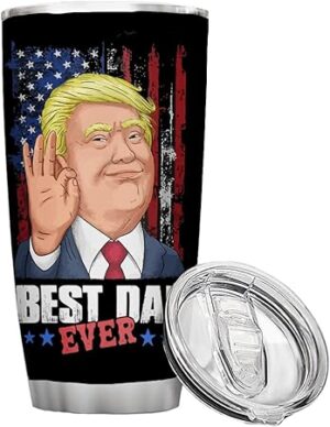 Trump Merchandise,Trump Water Bottle, 20 Oz Stainless Steel Insulated Tumbler with Lid